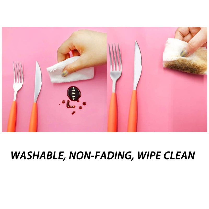 LONGFITE Silicone Baking Mat for Dough Rolling Pastry Fondant Mat Large Nonstick and Nonskid Heat Resistent, Countertop Protector, Dining Table Mat and Placemat (Large, Pink) - Image 3